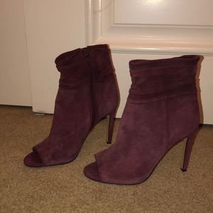 Burgundy suede Vince Camuto booties in size 7.5